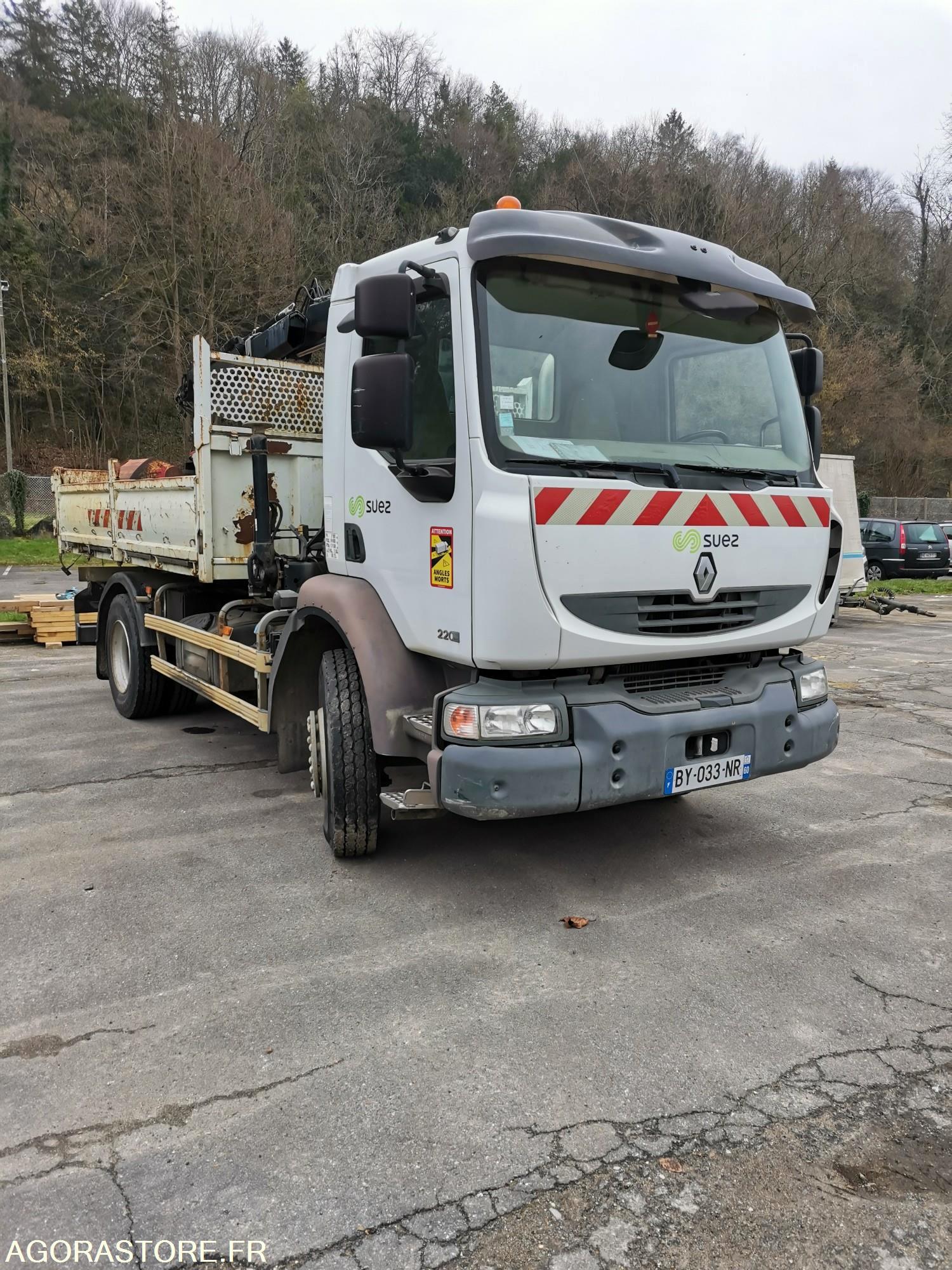 Camion Benne Renault Midlum Grue Hiab Km Porteurs