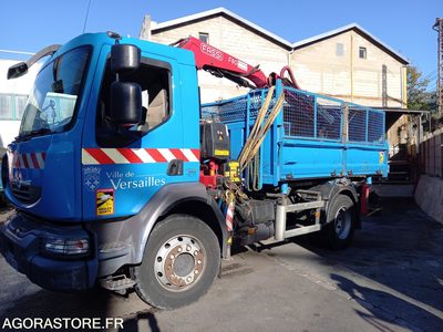 CAMION 13 TONNES ÉQUIPÉ D'UNE GRUE - RENAULT MIDLUM - Autres Poids ...